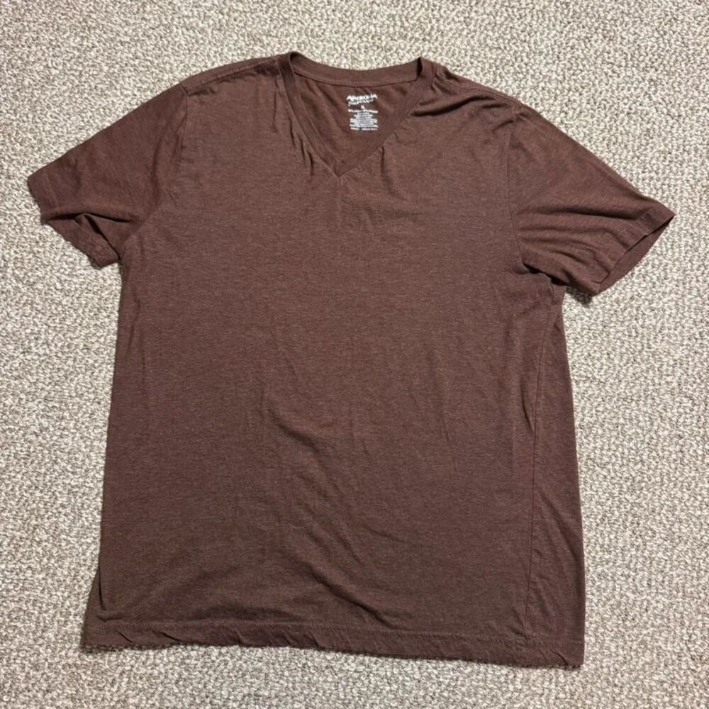 Arizona Jean Co V-Neck Short Sleeve T-Shirt Brown Size Extra Large